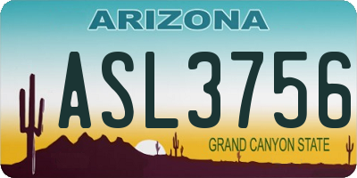 AZ license plate ASL3756