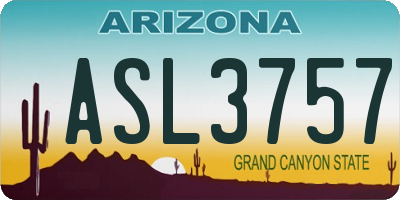 AZ license plate ASL3757