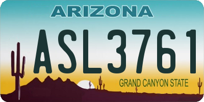 AZ license plate ASL3761