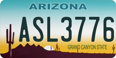 AZ license plate ASL3776