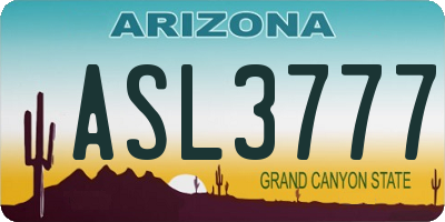 AZ license plate ASL3777