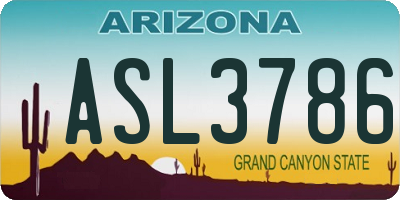 AZ license plate ASL3786