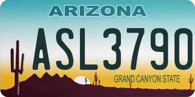 AZ license plate ASL3790