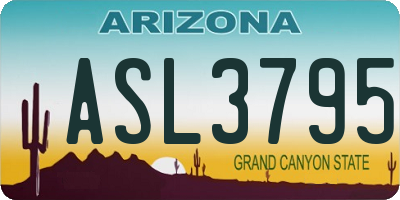 AZ license plate ASL3795