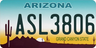 AZ license plate ASL3806