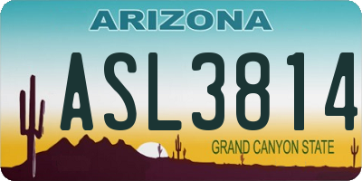 AZ license plate ASL3814
