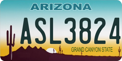 AZ license plate ASL3824