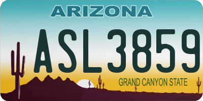 AZ license plate ASL3859