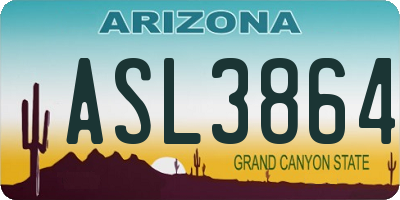 AZ license plate ASL3864