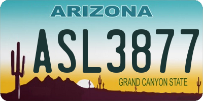 AZ license plate ASL3877