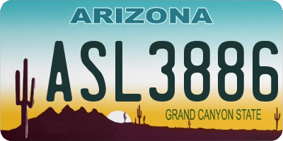 AZ license plate ASL3886