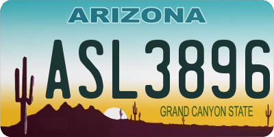 AZ license plate ASL3896