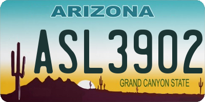 AZ license plate ASL3902