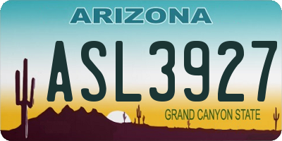 AZ license plate ASL3927