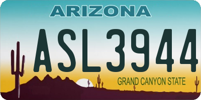 AZ license plate ASL3944