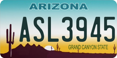 AZ license plate ASL3945