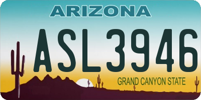 AZ license plate ASL3946