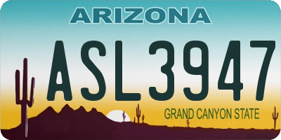 AZ license plate ASL3947