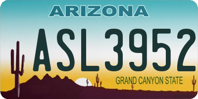AZ license plate ASL3952