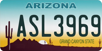 AZ license plate ASL3969