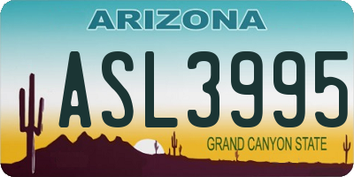 AZ license plate ASL3995
