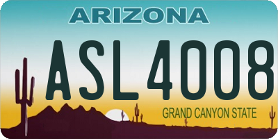 AZ license plate ASL4008