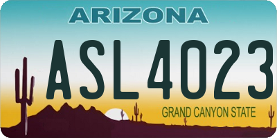 AZ license plate ASL4023