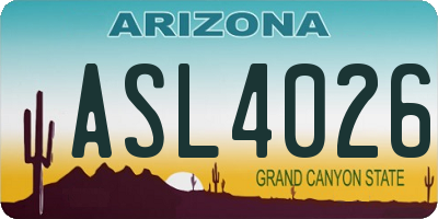 AZ license plate ASL4026