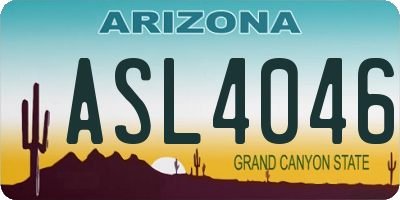 AZ license plate ASL4046