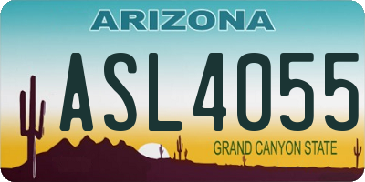 AZ license plate ASL4055