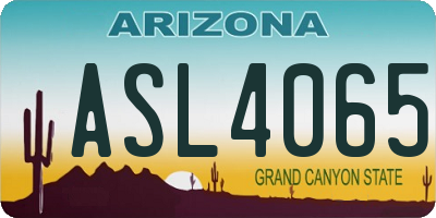 AZ license plate ASL4065