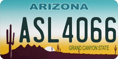 AZ license plate ASL4066
