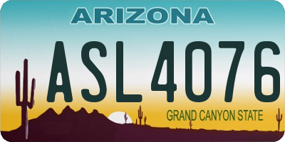 AZ license plate ASL4076