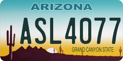 AZ license plate ASL4077