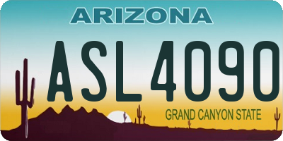 AZ license plate ASL4090