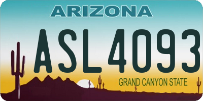AZ license plate ASL4093
