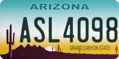 AZ license plate ASL4098
