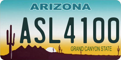 AZ license plate ASL4100