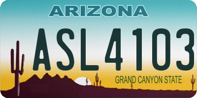 AZ license plate ASL4103