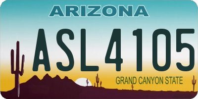 AZ license plate ASL4105