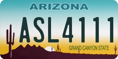 AZ license plate ASL4111
