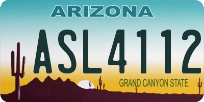 AZ license plate ASL4112