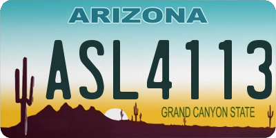 AZ license plate ASL4113