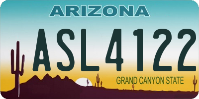 AZ license plate ASL4122