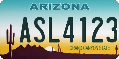 AZ license plate ASL4123