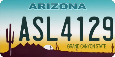 AZ license plate ASL4129