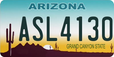 AZ license plate ASL4130