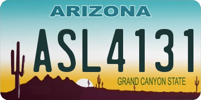AZ license plate ASL4131