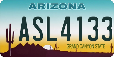AZ license plate ASL4133