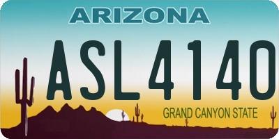 AZ license plate ASL4140